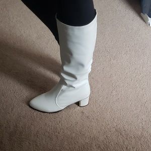White gogo boots